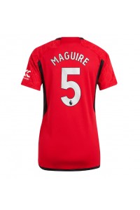 Manchester United Harry Maguire #5 Jalkapallovaatteet Naisten Kotipaita 2023-24 Lyhythihainen